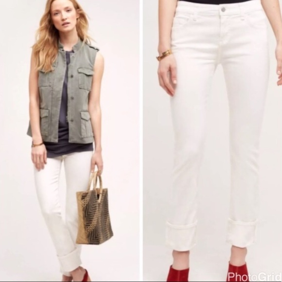 pilcro white jeans